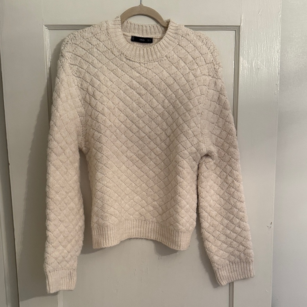 Mango Textured Cream Sweater